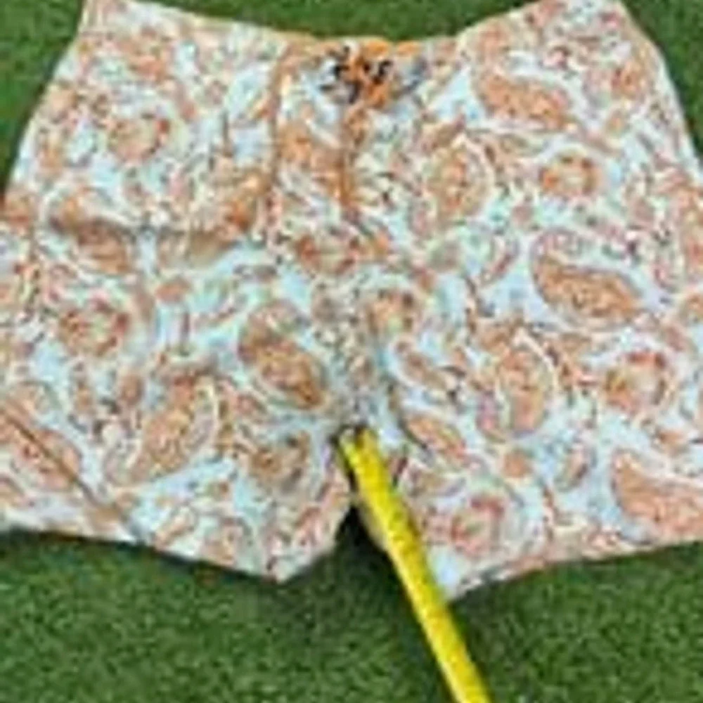 Tommy Bahama Relax Swim Trunks XL‎ Paisley Floral Board Shorts Orange Blue
